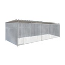 Geheel dicht damwand hondenkennel 6 X 2m compleet met dak