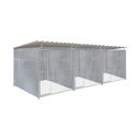 Geheel dicht damwand hondenkennel driedubbel 2 X 2m compleet met dak