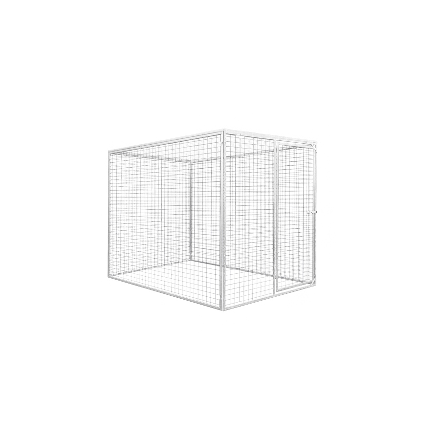 Kattenren 120 x 180 cm compleet met dak - gaas 5x5cm 