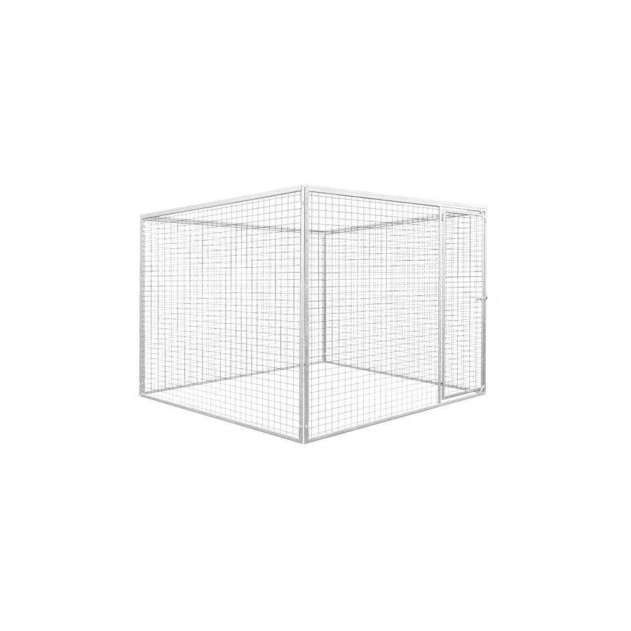 Kattenren 175 x 180 cm compleet met dak - gaas 5x5cm  