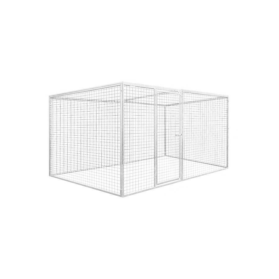 Kattenren 240 x 180 cm compleet met dak - gaas 5x5cm   