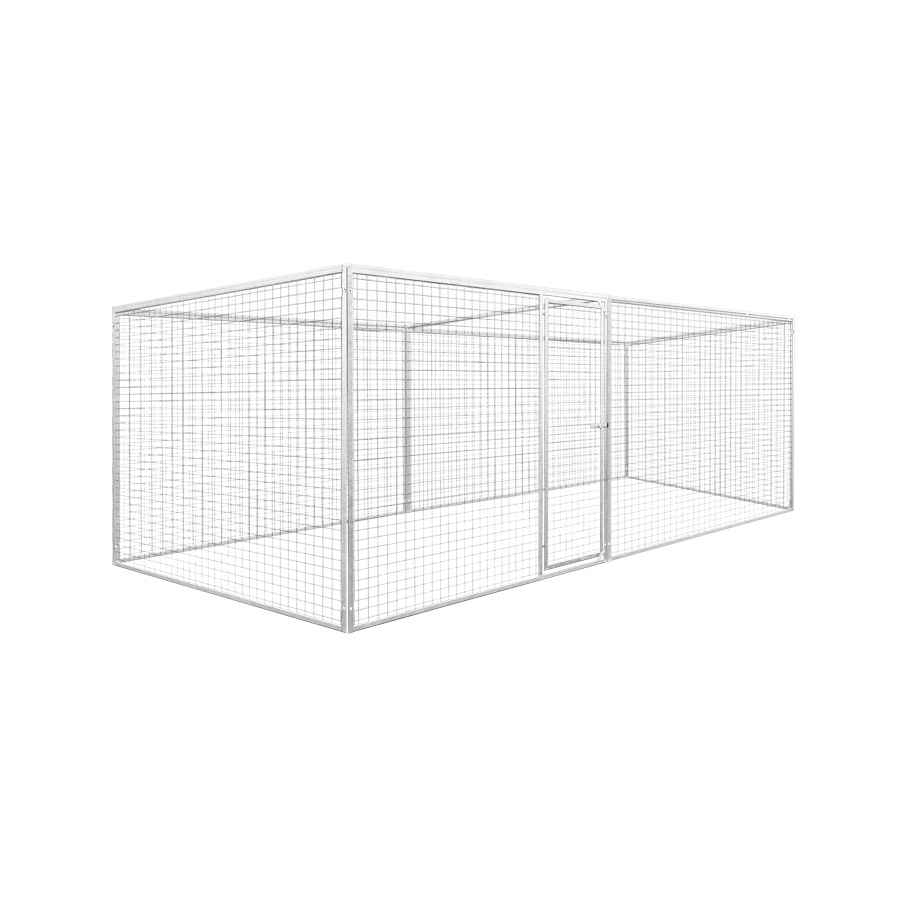 Kattenren 350 x 180 cm compleet met dak - gaas 5x5cm    