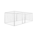 Kattenren 350 x 180 cm compleet met dak - gaas 5x5cm    