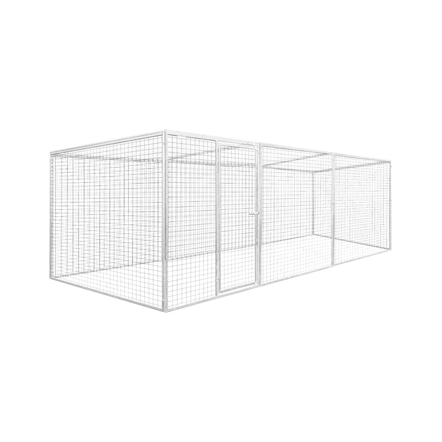 Kattenren 360 x 180 cm compleet met dak - gaas 5x5cm     