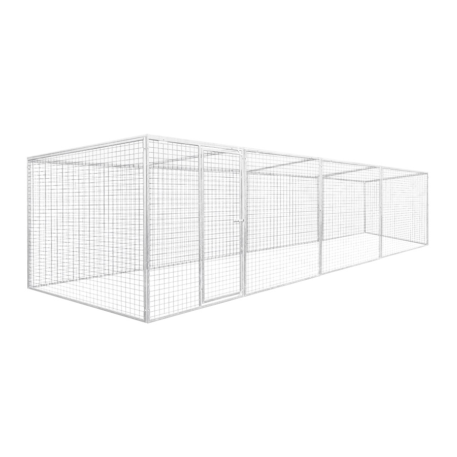 Kattenren 480 x 180 cm compleet met dak - gaas 5x5cm