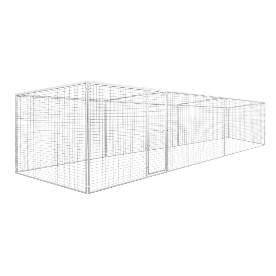 Kattenren 525 x 180 cm compleet met dak - gaas 5x5cm