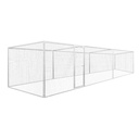 Kattenren 525 x 180 cm compleet met dak - gaas 5x5cm