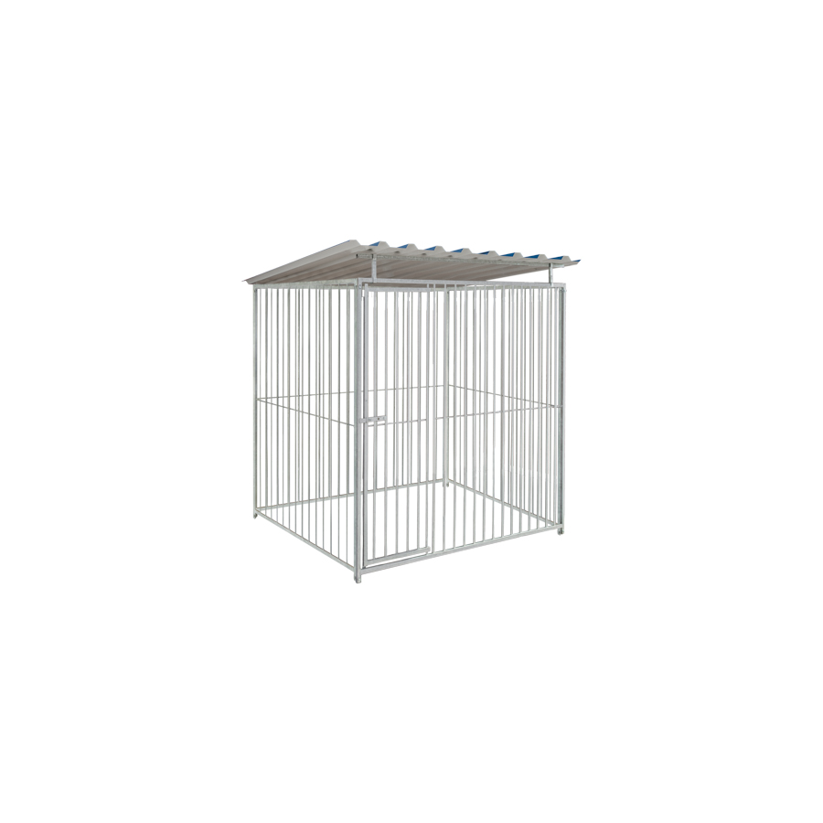 Basic spijlen 8cm hondenkennel 2 X 1,5m compleet met dak
