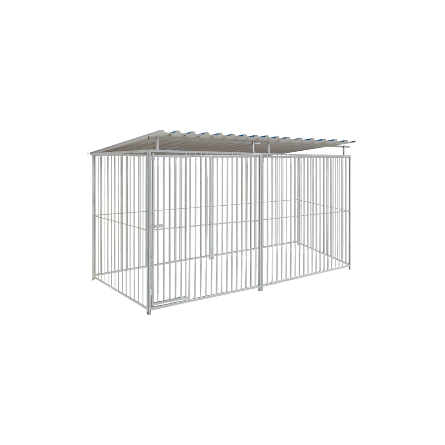 Basic spijlen 8cm hondenkennel 4 X 1,5m compleet met dak