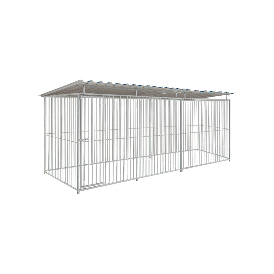 Basic spijlen 8cm hondenkennel 5 X 1,5m compleet met dak