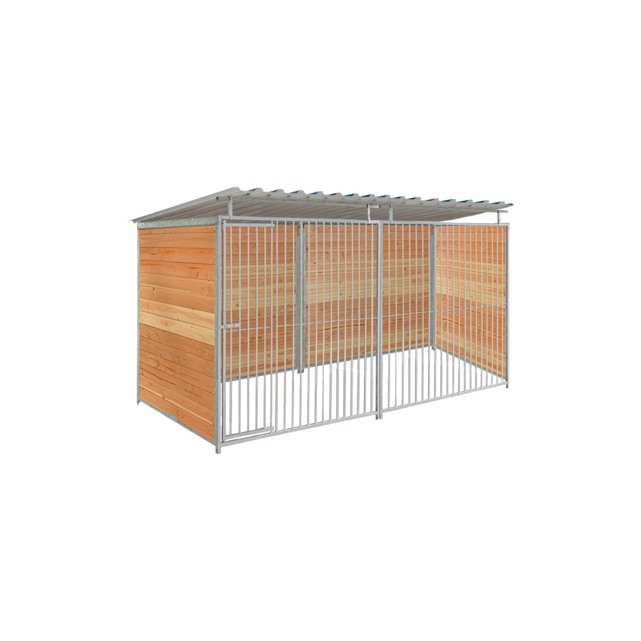 Douglas hout hondenkennel 4 X 1,5m compleet met dak