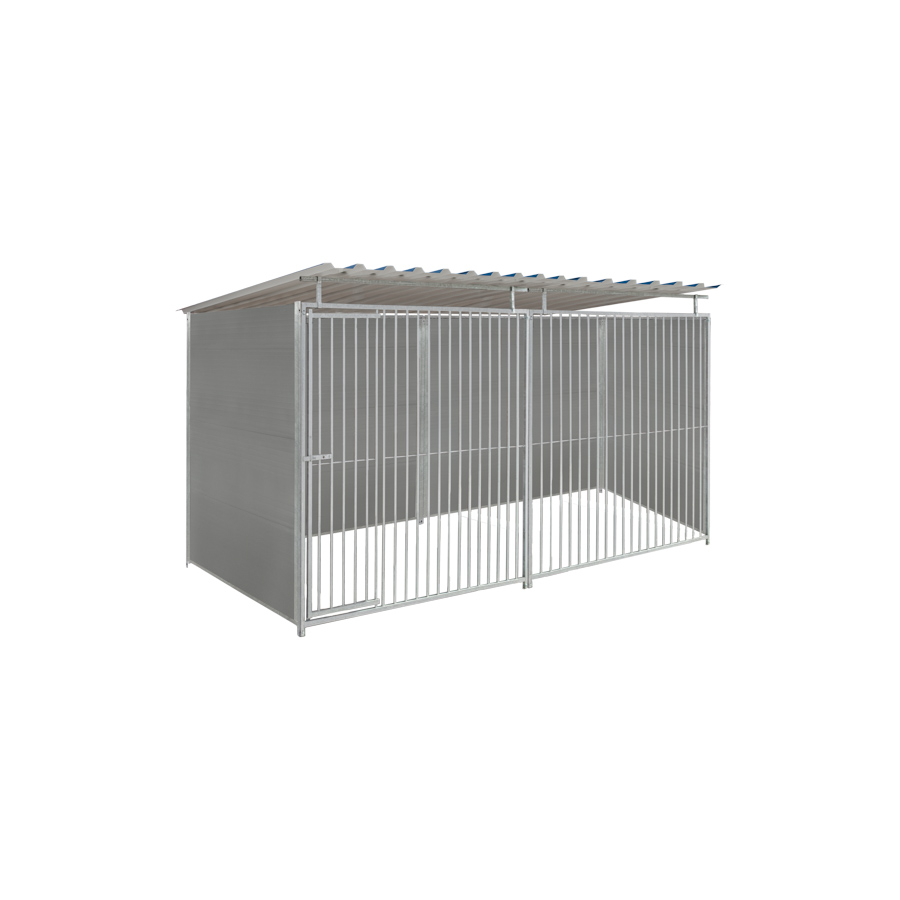 Kunststof hondenkennel 4 X 1,5m compleet met dak