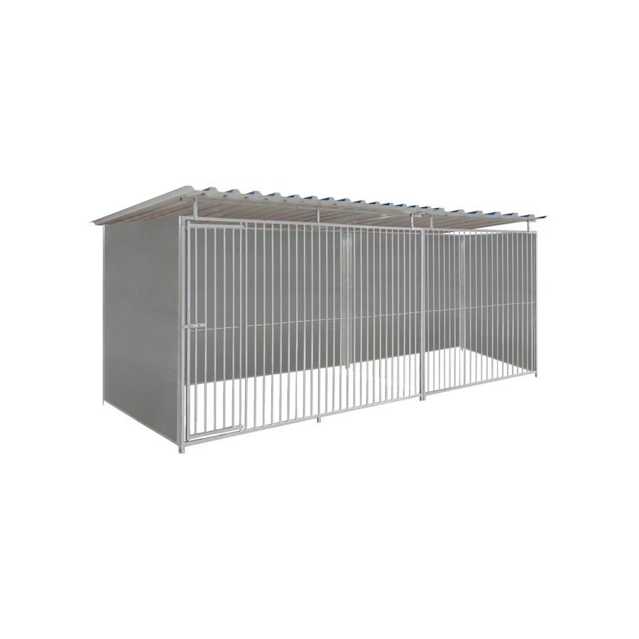 Kunststof hondenkennel 5 X 1,5m compleet met dak