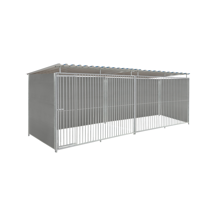 Kunststof hondenkennel 6 X 1,5m compleet met dak