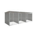 Kunststof hondenkennel driedubbel 2 X 1,5m compleet met dak