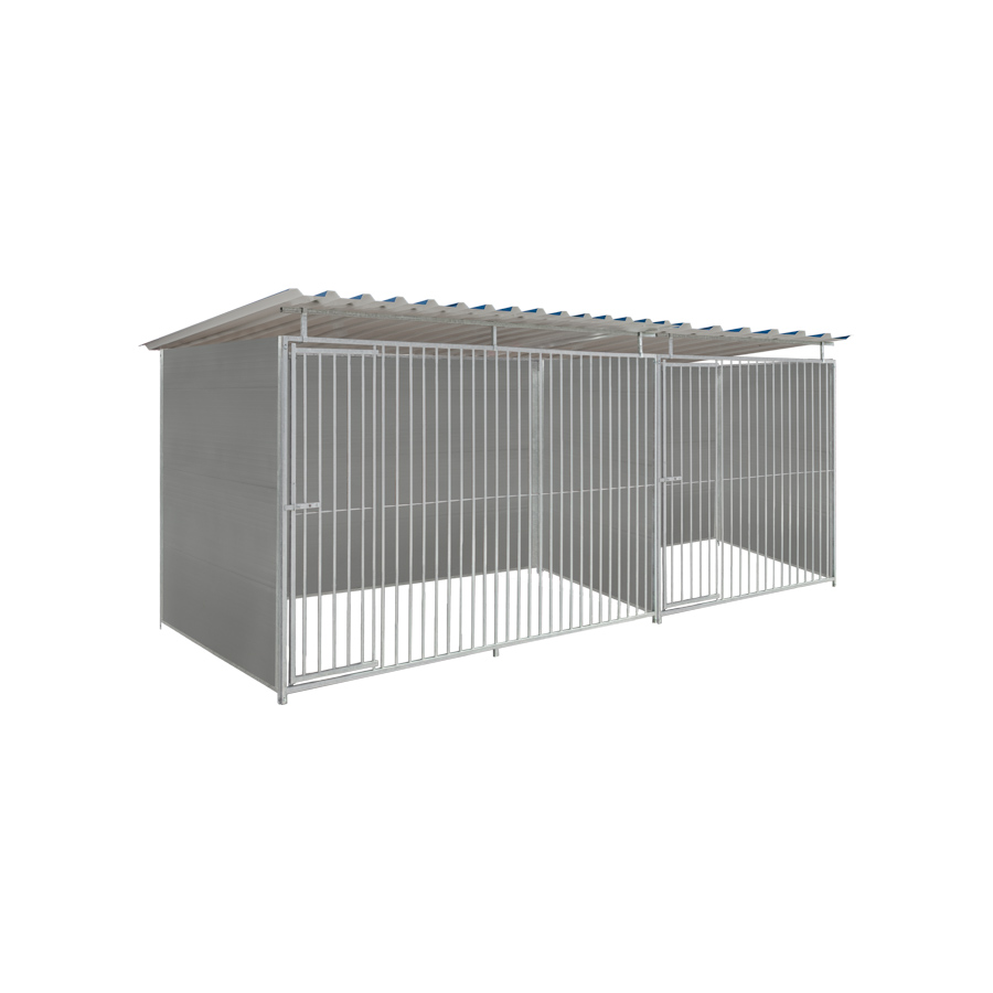 Kunststof hondenkennel dubbel 2 X 1,5m & 3 X 1,5m compleet met dak