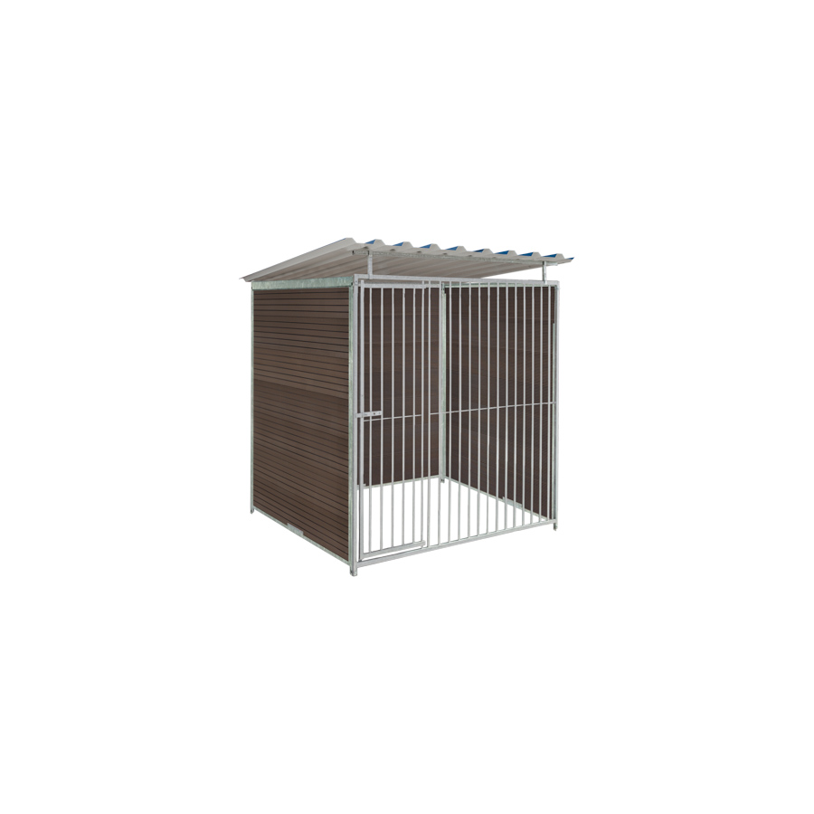 WPC Composiet houtlook hondenkennel 2 X 1,5m compleet met dak