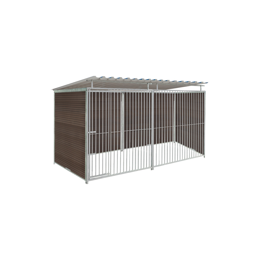 WPC Composiet houtlook hondenkennel 4 X 1,5m compleet met dak