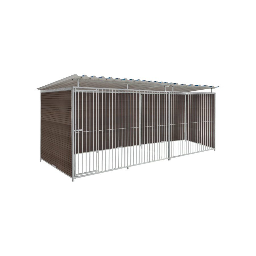 WPC Composiet houtlook hondenkennel 5 X 1,5m compleet met dak