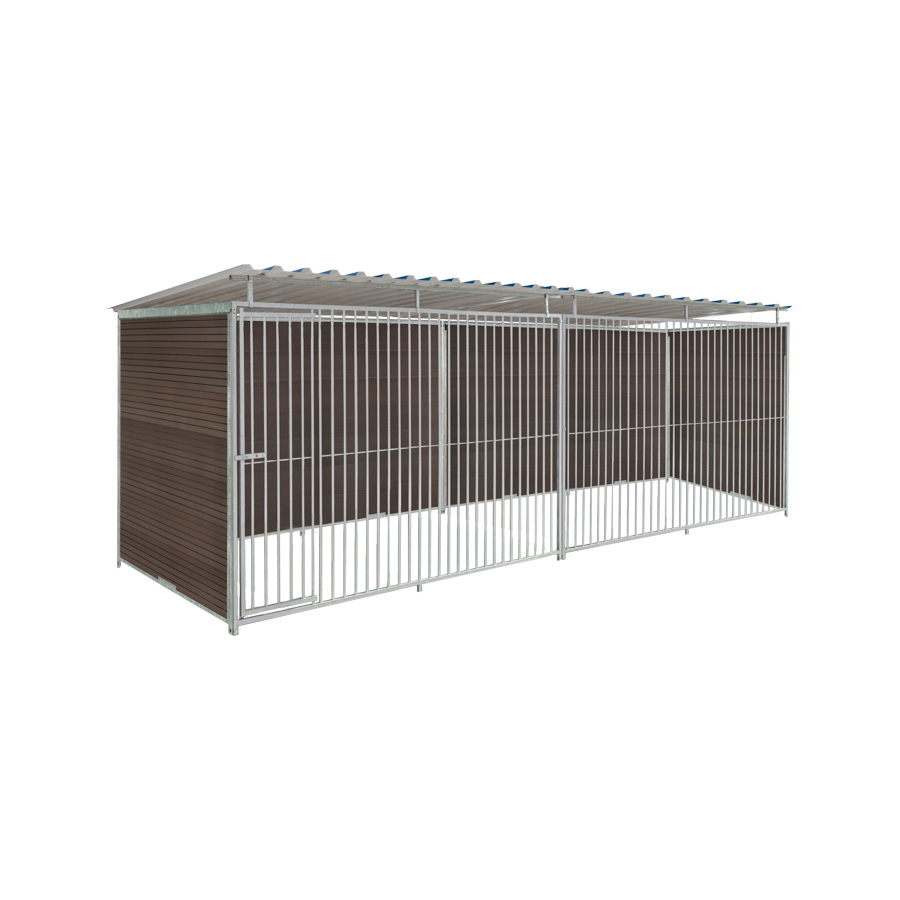 WPC Composiet houtlook hondenkennel 6 X 1,5m compleet met dak