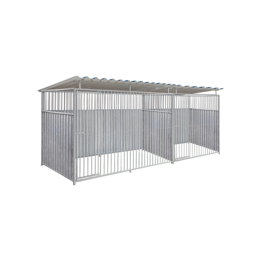 2/3 damwand hondenkennel dubbel 2 X 1,5m & 3 X 1,5m compleet met dak