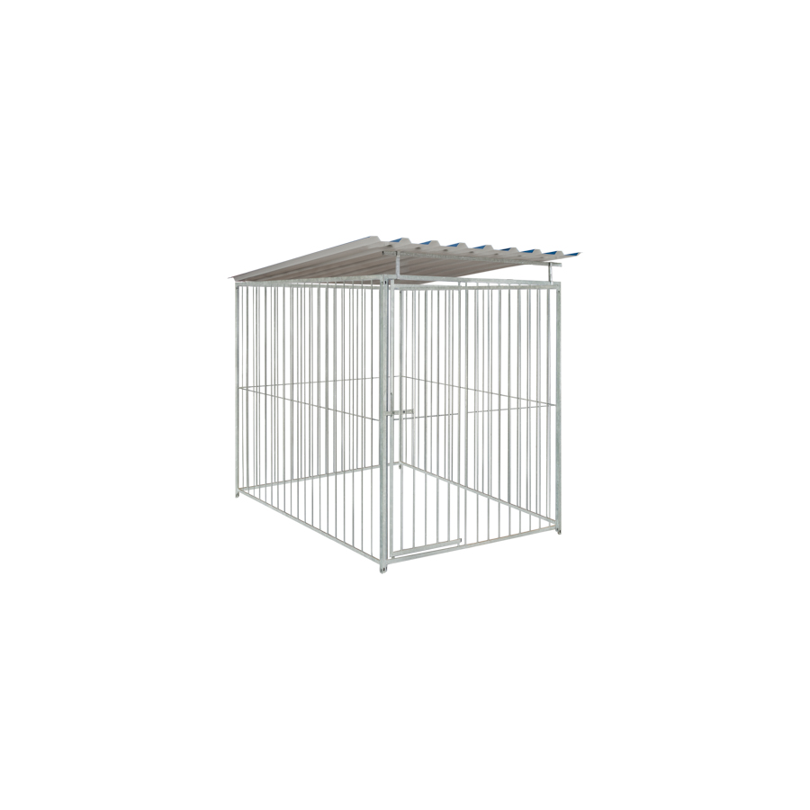 Basic spijlen 8cm hondenkennel 1,5 X 2m compleet met dak