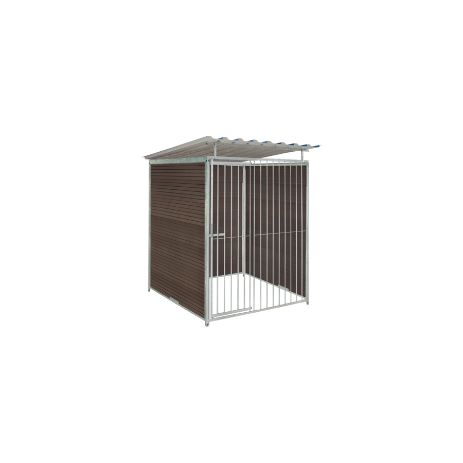 WPC Composiet houtlook hondenkennel 1,5 X 1,5m compleet met dak