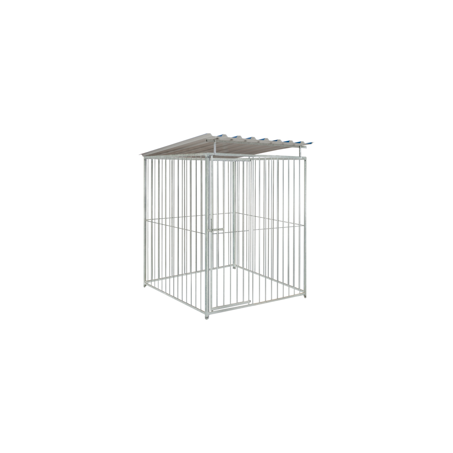 Basic spijlen 8cm hondenkennel 1,5 X 1,5m compleet met dak