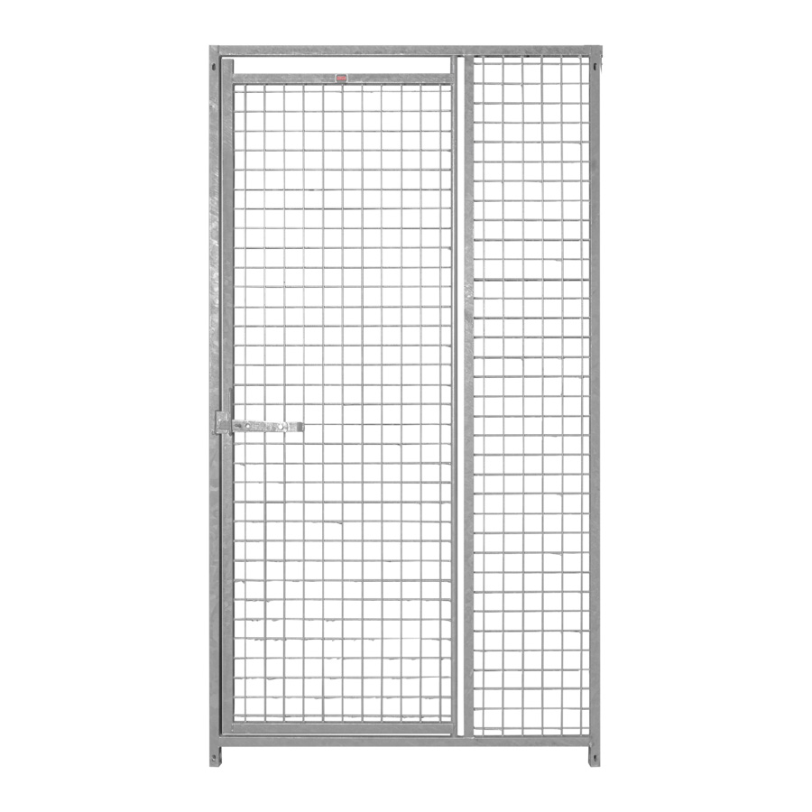 Kennelpaneel 1m met deur links - gaas 5x5cm