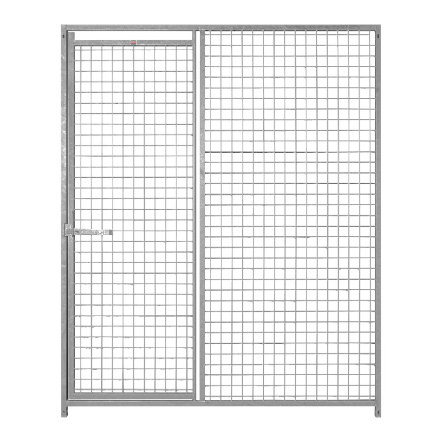 Kennelpaneel 1,5m met deur links - gaas 5x5cm