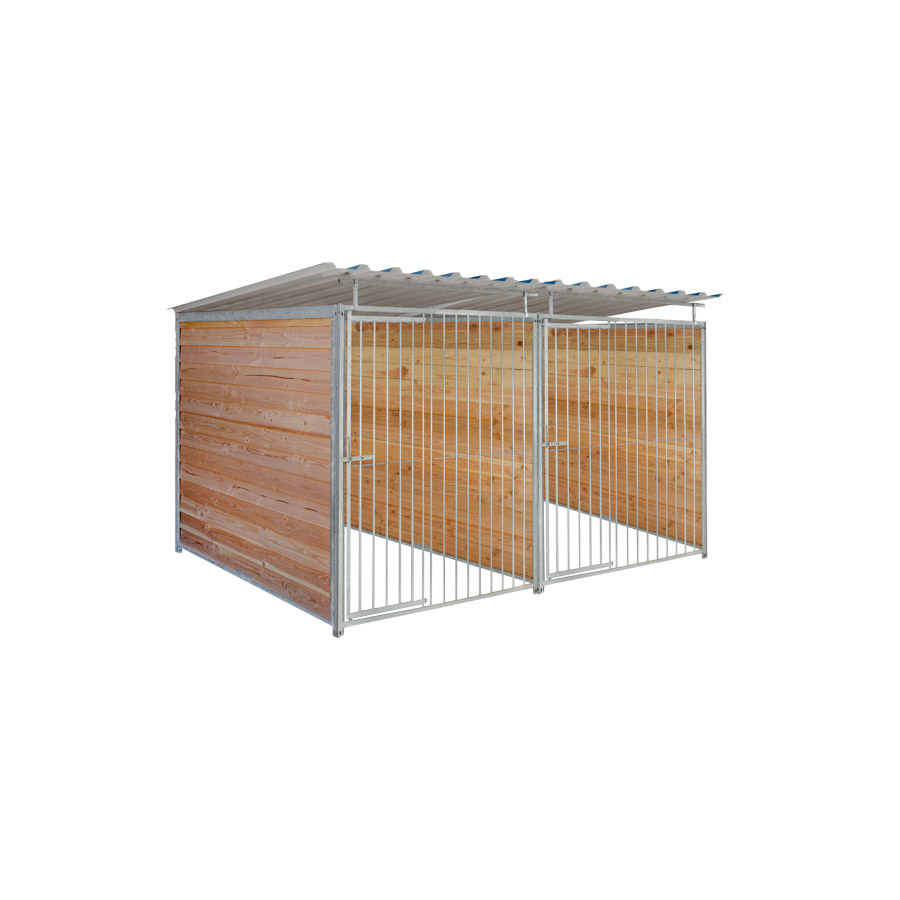 Douglas hout hondenkennel dubbel 1,5 X 2m compleet met dak
