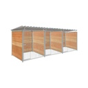 Douglas hout hondenkennel driedubbel 1,5 X 2m compleet met dak