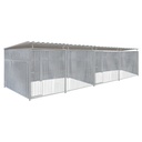 Geheel dicht damwand hondenkennel dubbel 4 X 2m compleet met dak