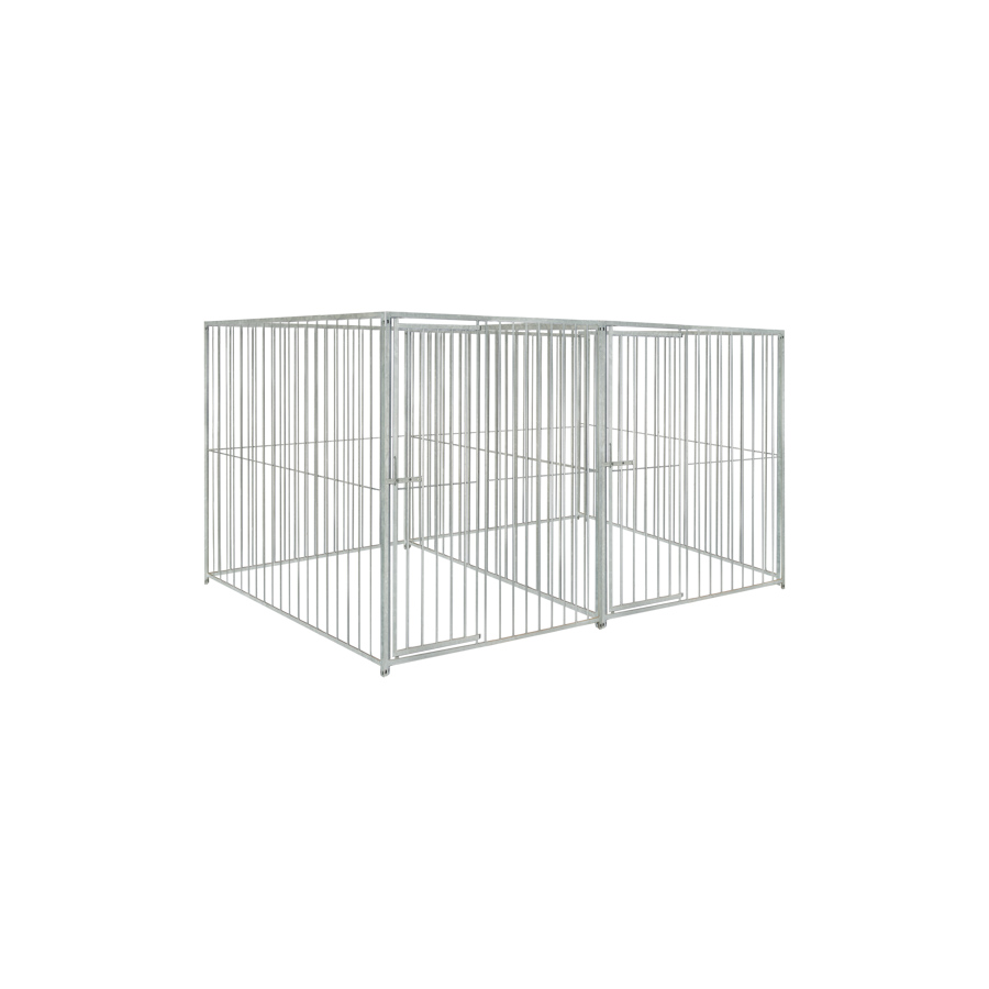 Basic spijlen 8cm hondenkennel dubbel 1,5 X 2m zonder dak