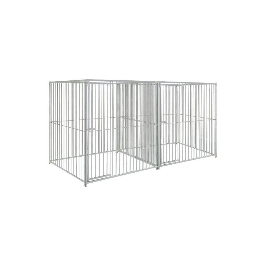 Basic spijlen 8cm hondenkennel dubbel 2 X 1,5m zonder dak