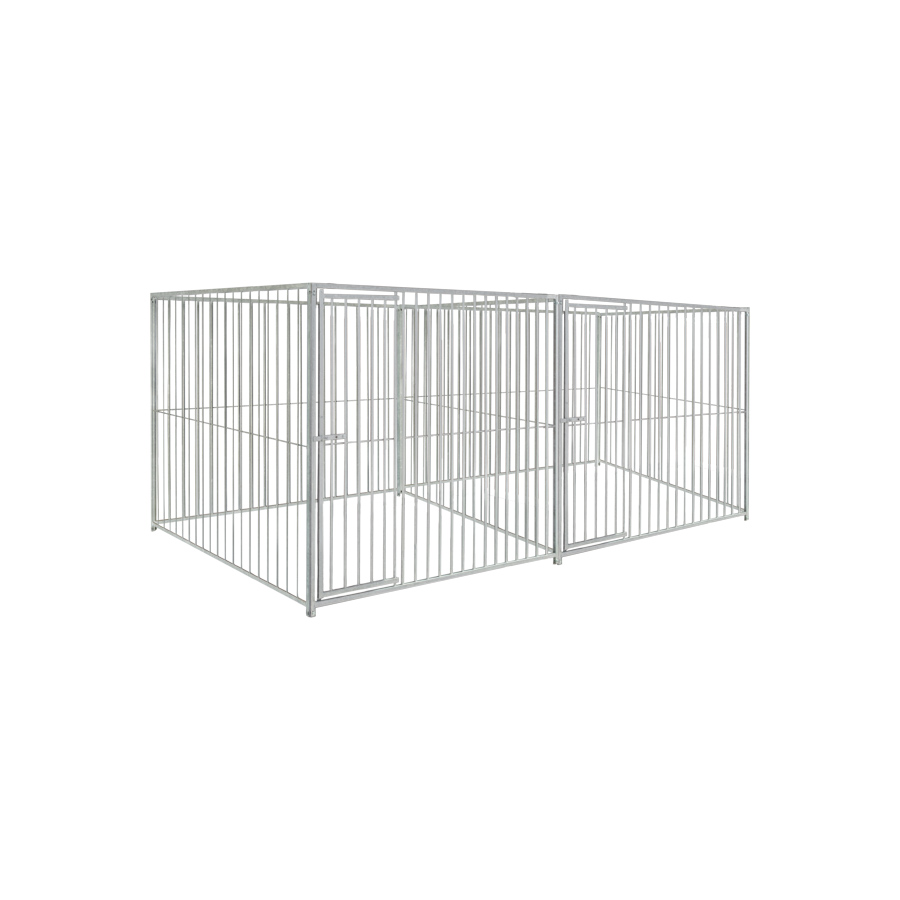 Basic spijlen 8cm hondenkennel dubbel 2 X 2m zonder dak