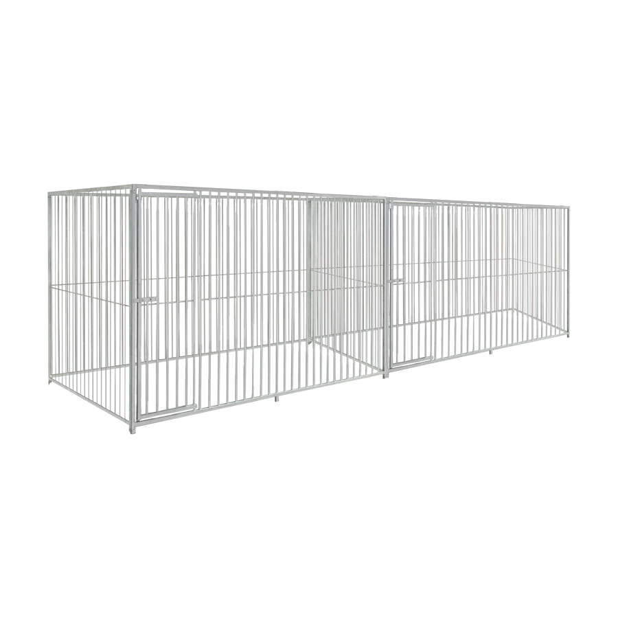 Basic spijlen 8cm hondenkennel dubbel 3 X 1,5m zonder dak