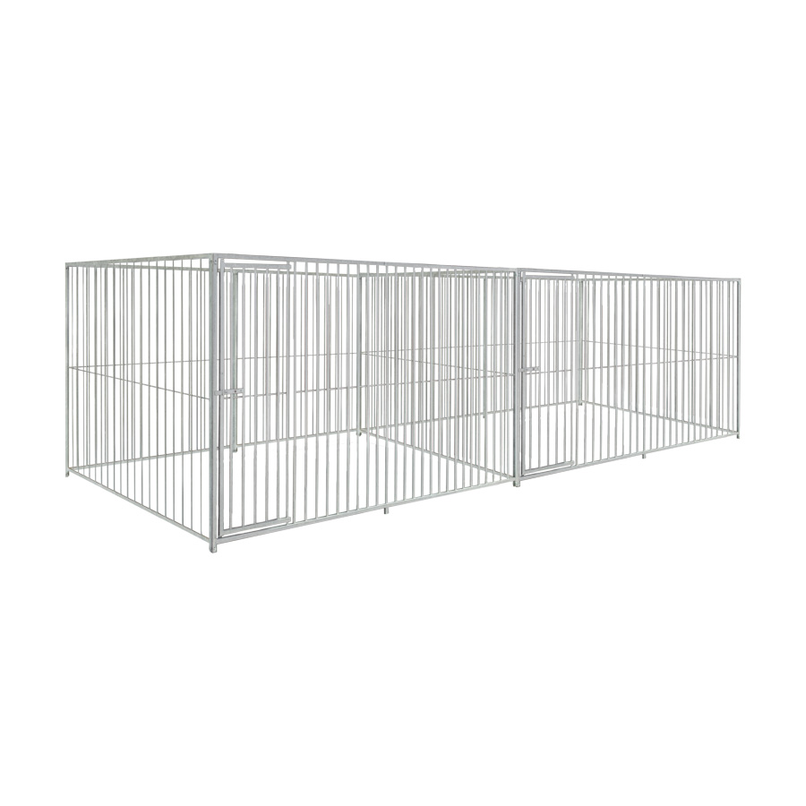 Basic spijlen 8cm hondenkennel dubbel 3 X 2m zonder dak