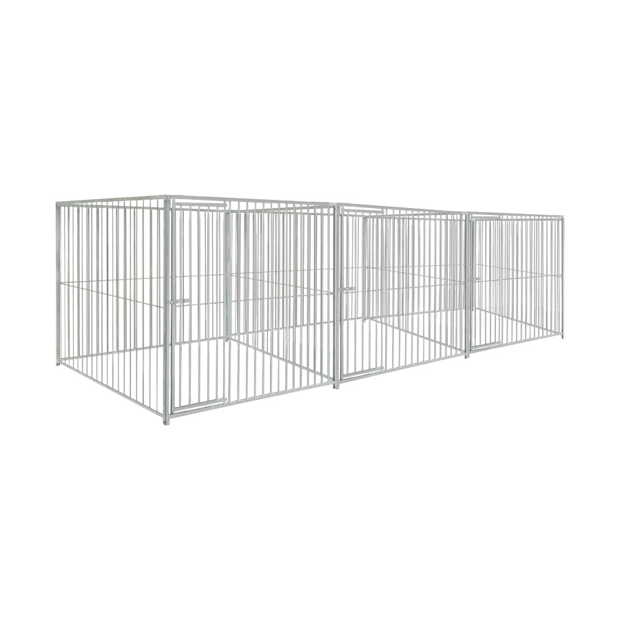 Basic spijlen 8cm hondenkennel driedubbel 2 X 2m zonder dak