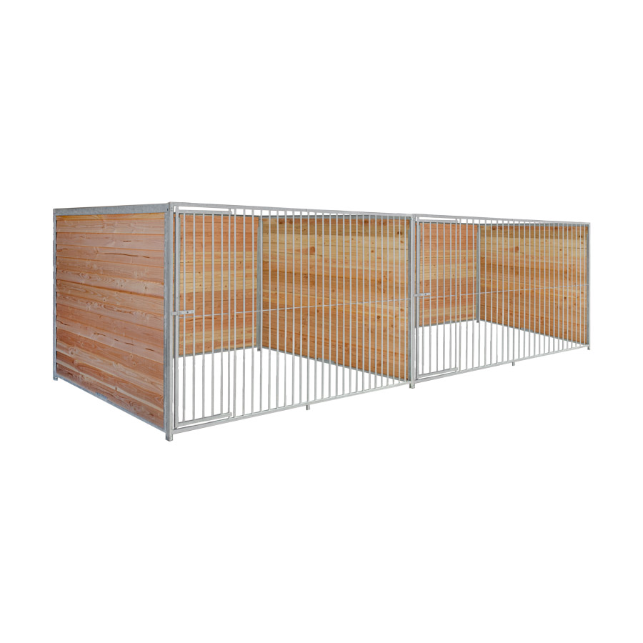 Douglas hout hondenkennel dubbel 3 X 2m zonder dak