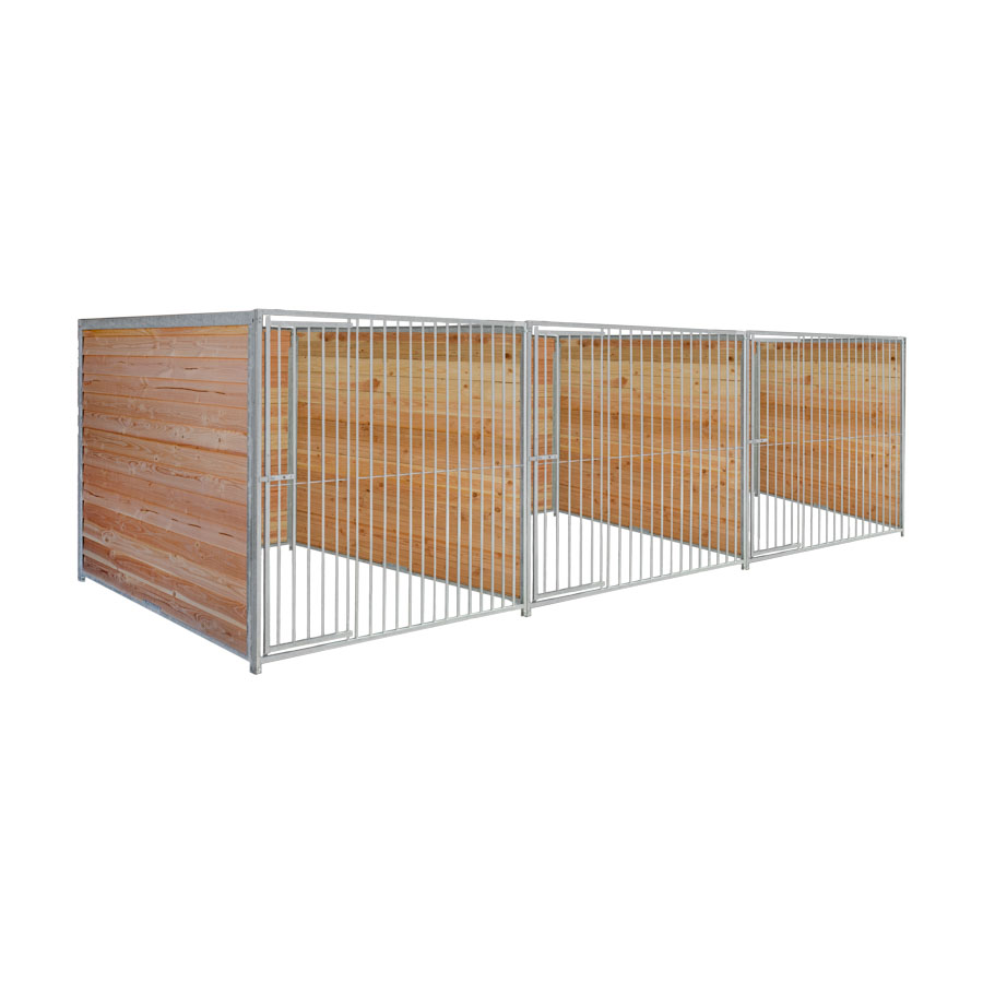 Douglas hout hondenkennel driedubbel 2 X 2m zonder dak