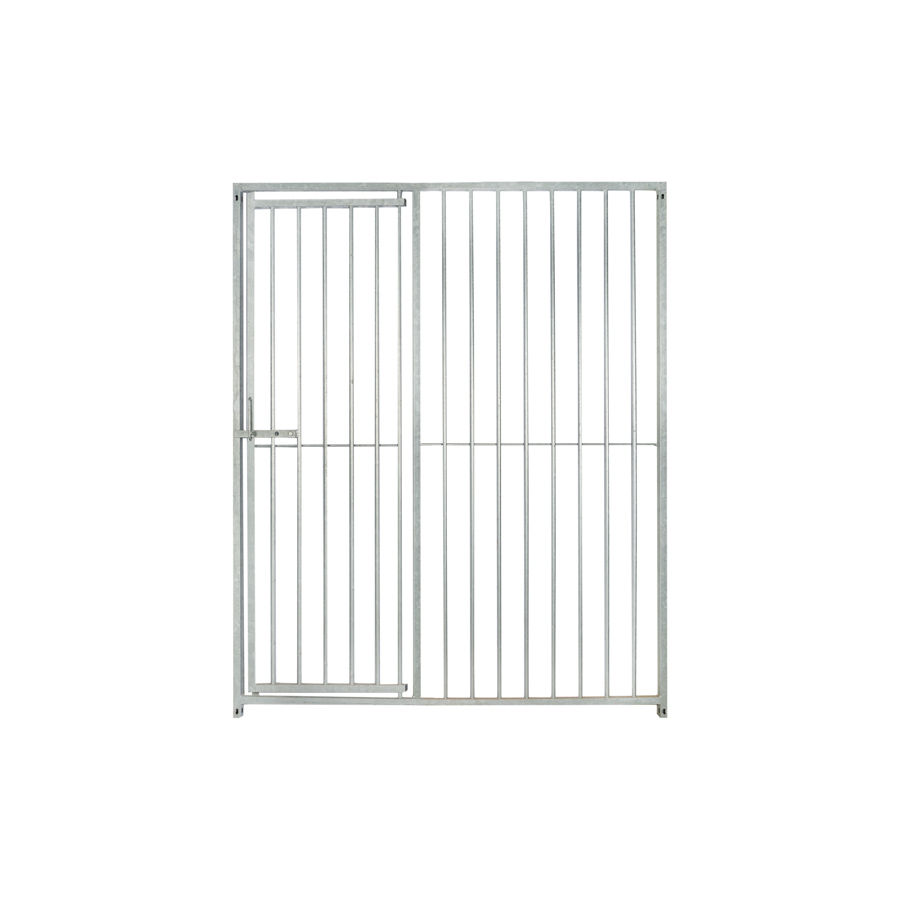 Kennelpaneel 1,5m met deur links - spijlen 8cm