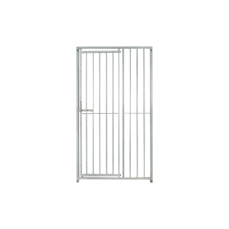 Kennelpaneel 1m met deur links - spijlen 8cm