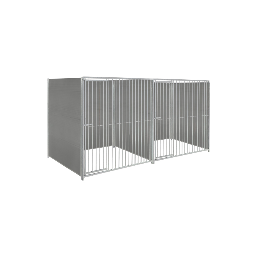 Kunststof hondenkennel dubbel 2 X 1,5m zonder dak