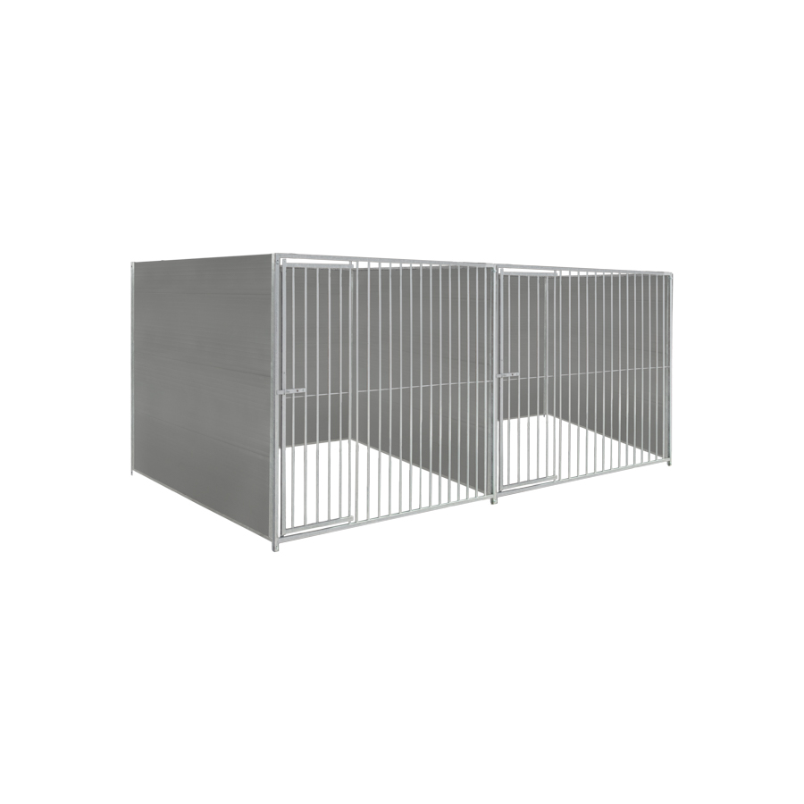Kunststof hondenkennel dubbel 2 X 2m zonder dak