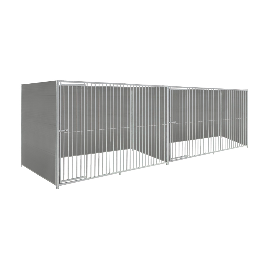 Kunststof hondenkennel dubbel 3 X 1,5m zonder dak