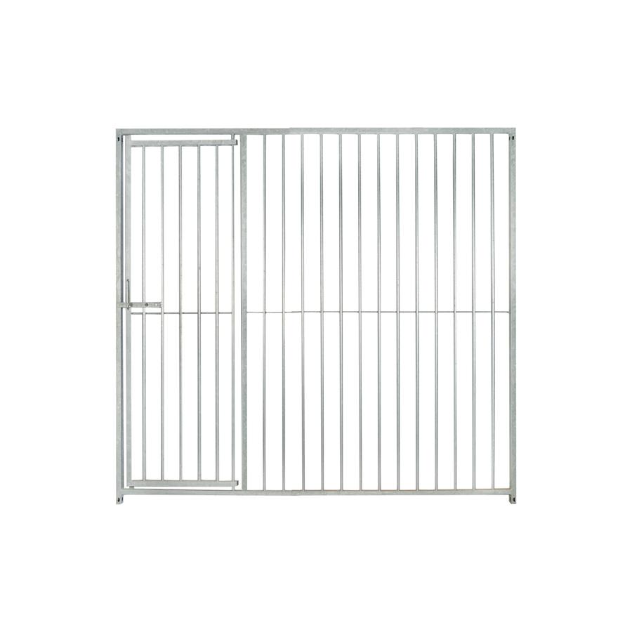 Kennelpaneel 2m met deur links - spijlen 8cm