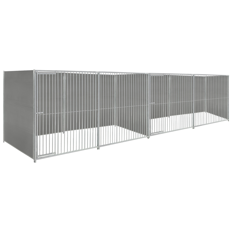 Kunststof hondenkennel dubbel 4 X 1,5m zonder dak