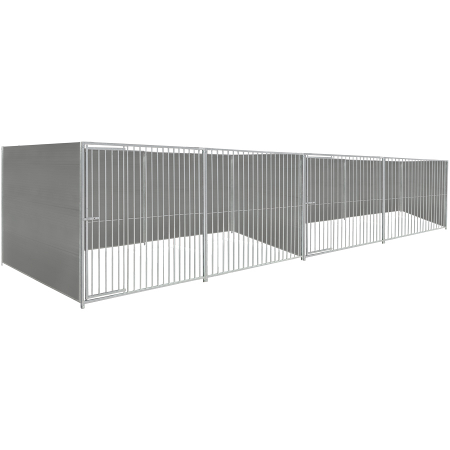 Kunststof hondenkennel dubbel 4 X 2m zonder dak