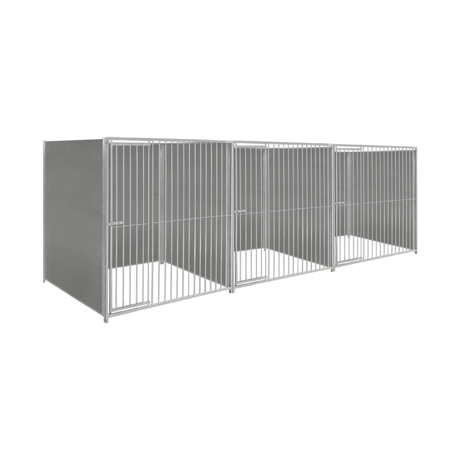 Kunststof hondenkennel driedubbel 2 X 1,5m zonder dak